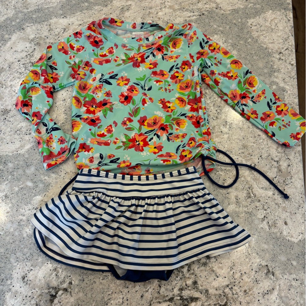 Ruffle Butts Girls’ Rashguard Suit Size 5